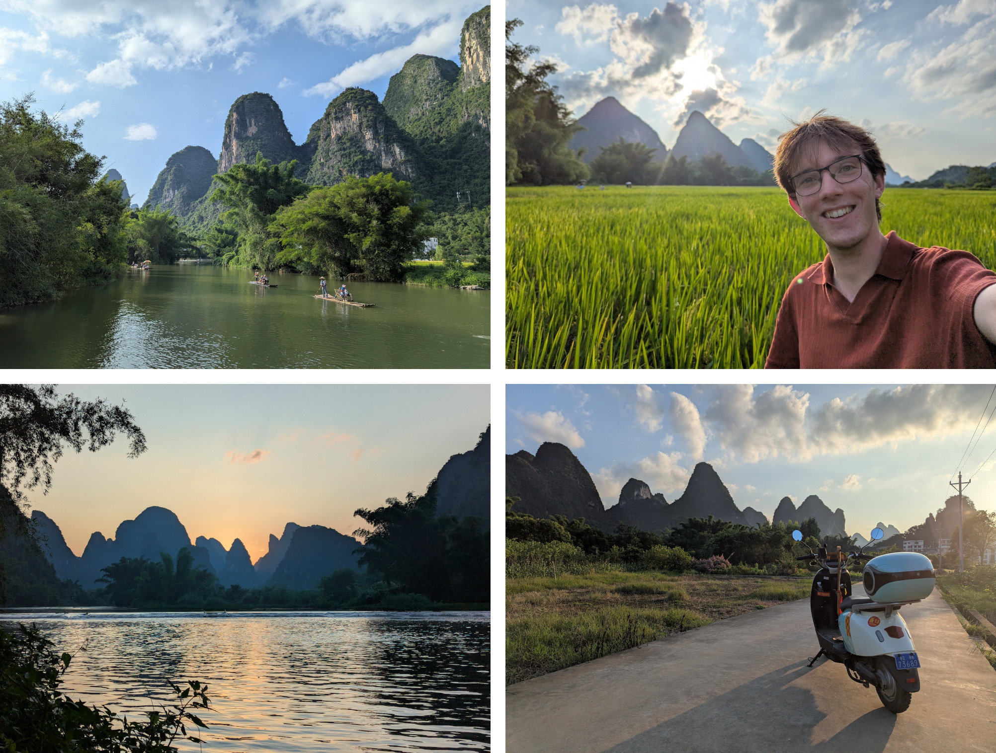 Collage of photos from Yangshuo