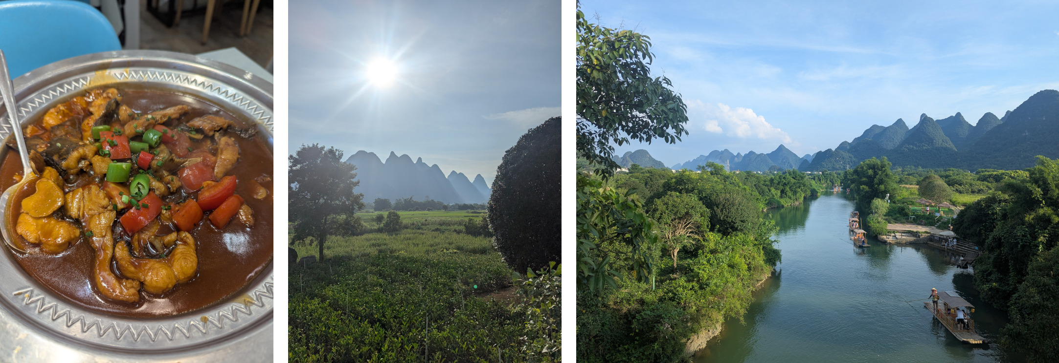 Collage of photos from Yangshuo