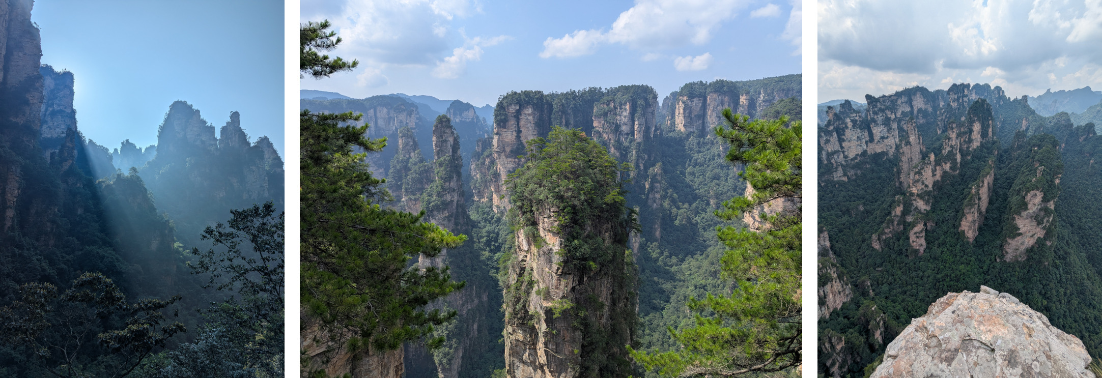 Collage of photos from Zhangjiajie